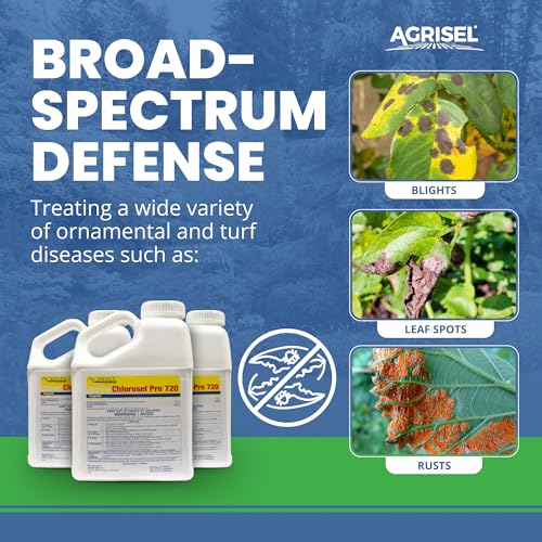 Agrisel Chlorosel Pro 720, Rain-Resistant Formula, 128 Ounces | Versatile Disease Control, Effective on 100+ Crops