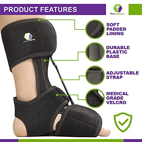 Comfort Dorsal Night Splint - For Plantar Fasciitis, Achilles Tendinitis | Pain Relief from Drop Foot, Heel Spurs - Small/Medium