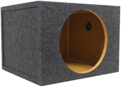 Rockville RMS12 Single 12" Sealed 1.6 Cu Ft Car Sub Enclosure Box, 3/4" MDF | Made in USA, Gold Spring-Loaded Terminals, Glued and Stapled Joints