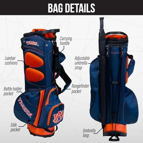Team Golf NCAA Auburn University Tigers Fairway Golf Stand Bag Fairway Golf Stand Bag, Lightweight, 14-way Top, Spring Action Stand