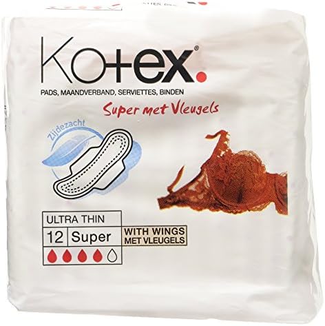 Kotex Ultra Thin Super Plus Sanitary Towels, 12 per Pack