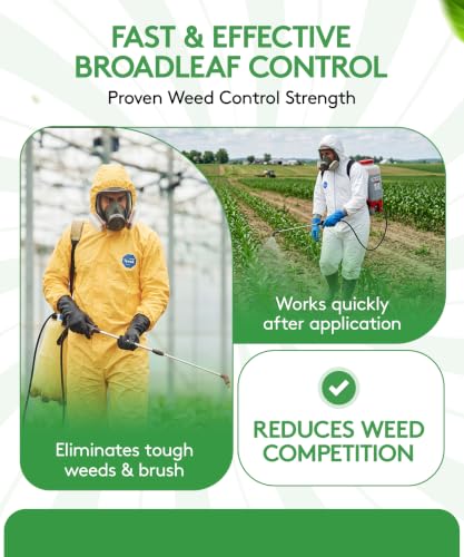 ALLIGARE 2,4-D Amine Weed Killer Concentrate - Post-Emergent Herbicide to Control Pigweed, Thistle, Ragweed, & More - 47.2% Active Ingredient - for Lawns, Pastures, Aquatic Sites & Crops - 2.5 Gallon