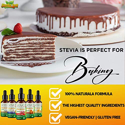 Stevia Intl - (Pack of 5) Wonka Land Bundle. Stevia Liquid Drops with 5 Flavors. All Naturally Sweet, Non-Bitter, No Sugar Added, 0 Carb, 0 Calorie