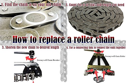 Roller Chain Tools Kit Fit #25#35#41#40#50#60 415H,428H, 520,530 Roller Chain, Holder/Puller+ Breaker/Cutter, Bicycle, Motorcycle