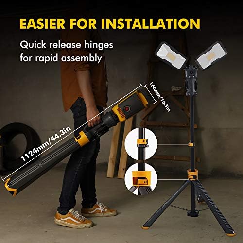 LUTEC Upgraded 5000K 15000 LM 105 W LED Work Light with Telescoping Tripod