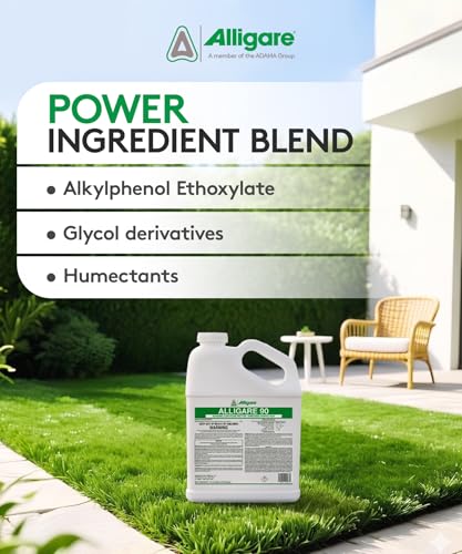 ALLIGARE 90 Nonionic Surfactant for Enhanced Spray Coverage - Low-Foam Wetting Agent for Herbicides & Insecticides- Versatile Use in Agriculture, Forestry & Aquatic Applications -2.5 Gallons