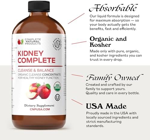 CNP | Kidney Complete Liquid 16oz - ACV, Lemon, Chanca Piedra Cleanse Aid | Kidney support liquid with apple cider vinegar, lemon and organic chanca piedra for daily cleanse and detox routines