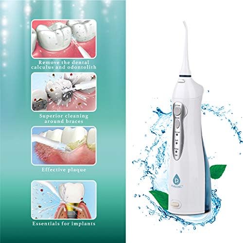 Pursonic USB Rechargeable Oral Irrigator Water Flosser, Helps Remove Plaque and Dilute Harmful Toxins.
