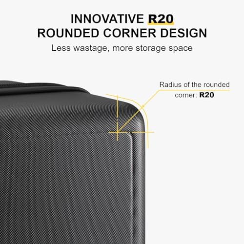 LEVEL8 Hard Shell Carry on Luggage Airline Approved, Carry-on Suitcases with Wheels, Lightweight Luminous Textured Hardside Travel Bag with Tsa Lock
