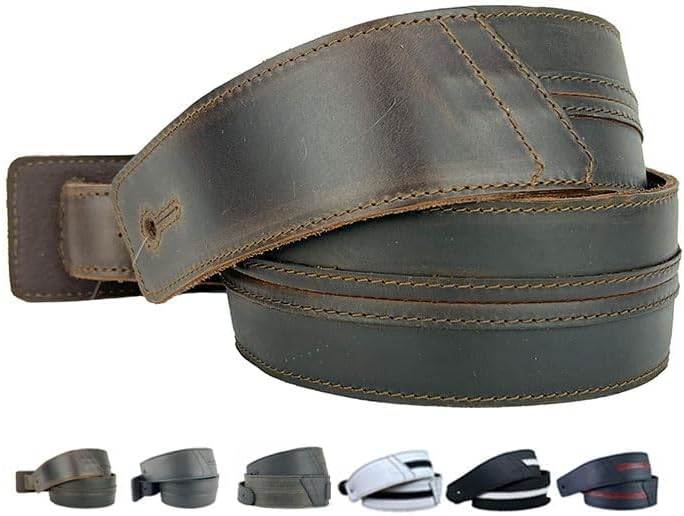 The Original Straight Up Full Grain Padded Leather Guitar Strap - For Electric, Acoustic and Bass Guitars