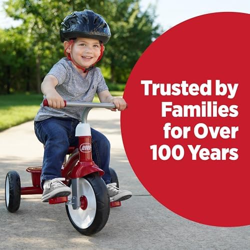 Radio Flyer Red Rider Trike, for Ages 2.5-5, Toddler Tricycle | Quiet Ride Wheels, Comfort Grip Handlebars, Easy Carry Seat Handle, Covered Storage Bin, (Amazon Exclusive)