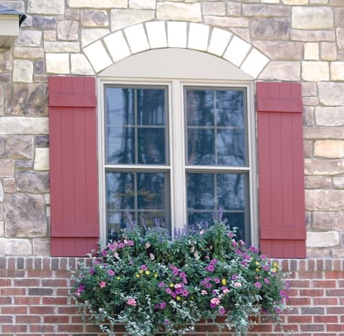 Mid America Board and Batten 14" 4 Board Joined Vinyl Standard Shutter (1 Pair) - 14 x 35 002 Black