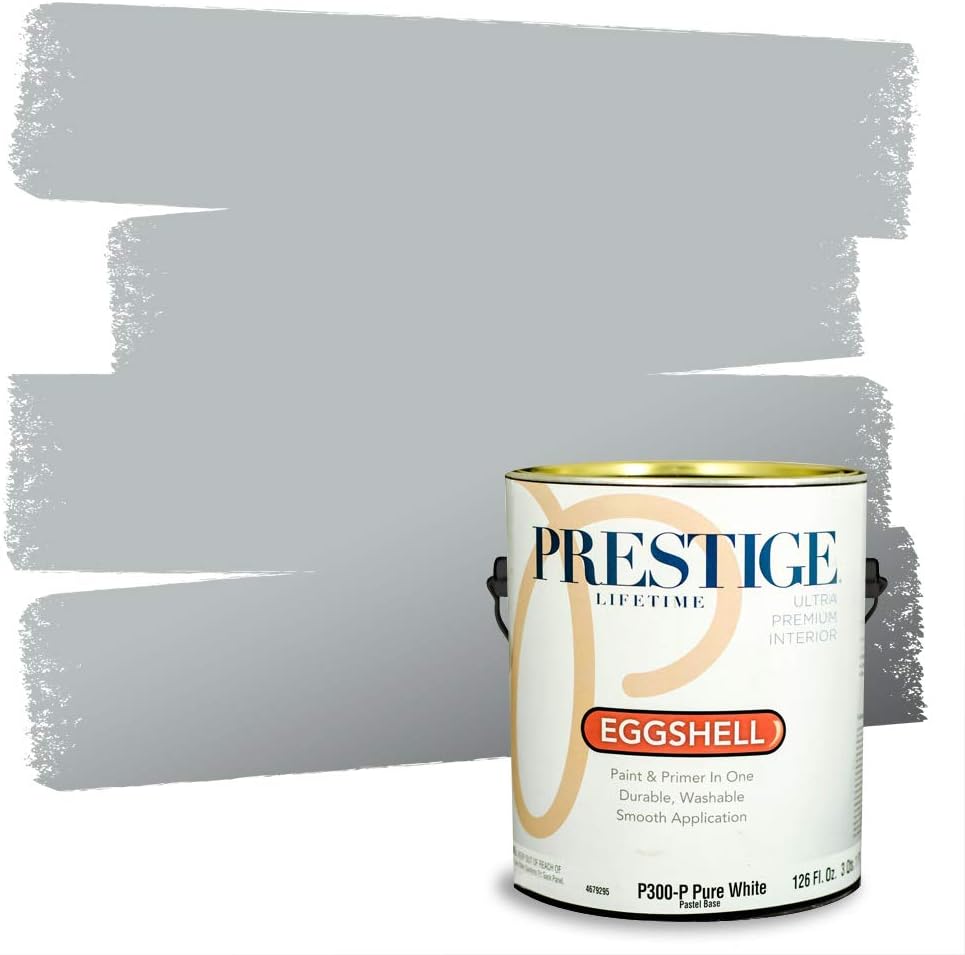 PRESTIGE Paints Exterior Paint and Primer In One, 1-Gallon, Satin, Comparable Match of Sherwin Williams* Tricorn Black*