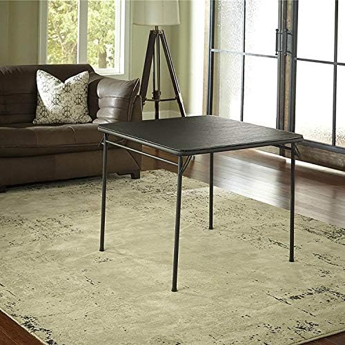 Cosco Square Folding Table 34" Black Steel, Steel Frame, Vinyl