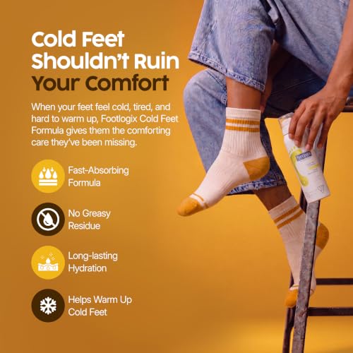 Footlogix Cold Feet Formula Mousse 4.23 oz – Foot Warming Mousse with Arnica, Rosemary & Co-Q10, Urea Foot Care, Dry Sensitive Skin, Non-Greasy