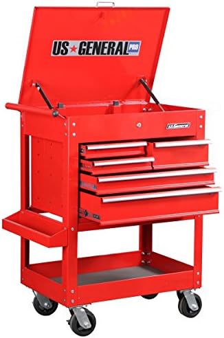 30 in. 5 Drawer 704 lb. Capacity Glossy Red Tool Cart Special