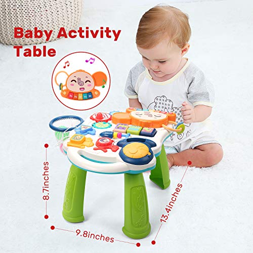 CUTE STONE Sit to Stand Learning Walker, 2 in 1 Baby Push Walker, Early Educational Child Activity Center, Multifunctional Removable Play Panel