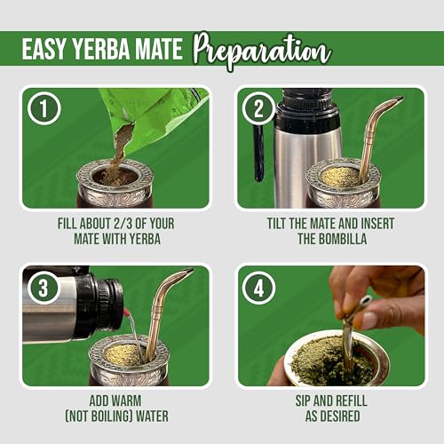 Canarias Serena Yerba Mate Herbal Ground Leaf Tea 1kg 2.2Lbs | Uruguayan yerba mate blends with melissa