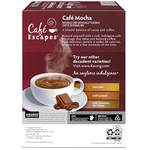 Café Escapes Café Mocha K-Cups for Keurig Brewers, 24 pack, 24-count