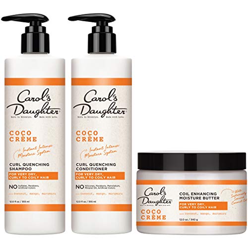 Carol’s Daughter Coco Creme Sulfate Free Shampoo and Conditioner Set with Silicone Free Hair Butter, for Very Dry Curly Hair