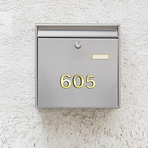 10 Pcs 3D Small Mailbox Numbers(0-9,Gold),1.4 Inch Self Adhesive House Numbers Sticker