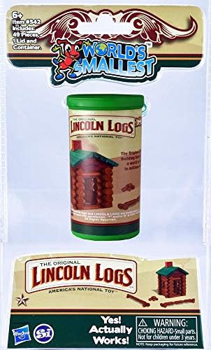 Worlds Smallest Lincoln Logs, Multicolor, Miniature Building Set