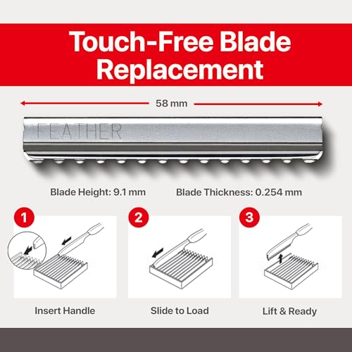 Feather Bonus Value Pack, Styling Razor Standard Blades - Professional Hair Cutting Blades for Styling, Shaping
