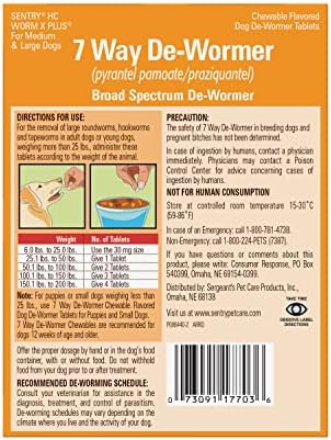 Worm X Plus 7 Way Liquid Dewormer for Dogs 2 oz Broad Spectrum Canine Anthelmintic Suspension Removes Hookworms and Roundworms for Dogs Up to 120 lbs | Ideal for Dogs up to 120 lbs; Precise Weight-Based Dosing; broad-spectrum canine parasite control; 2 o…