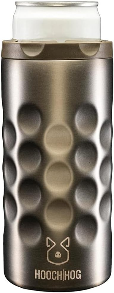 Hooch|Hog Slim Can Cooler Stainless Steel for 12 oz. Skinny Cans | 3x Insulated Beer Can Holder for Michelob Ultra, White Claw
