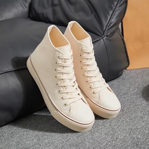 yageyan Men’s High Top Canvas Sneakers Fashion Lace up Walking Shoes Casual Classic