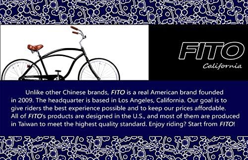 Made in Taiwan, Fito GSW Beach Cruiser Comfort Retro City Bicycle Saddle Seat, Black White Trim