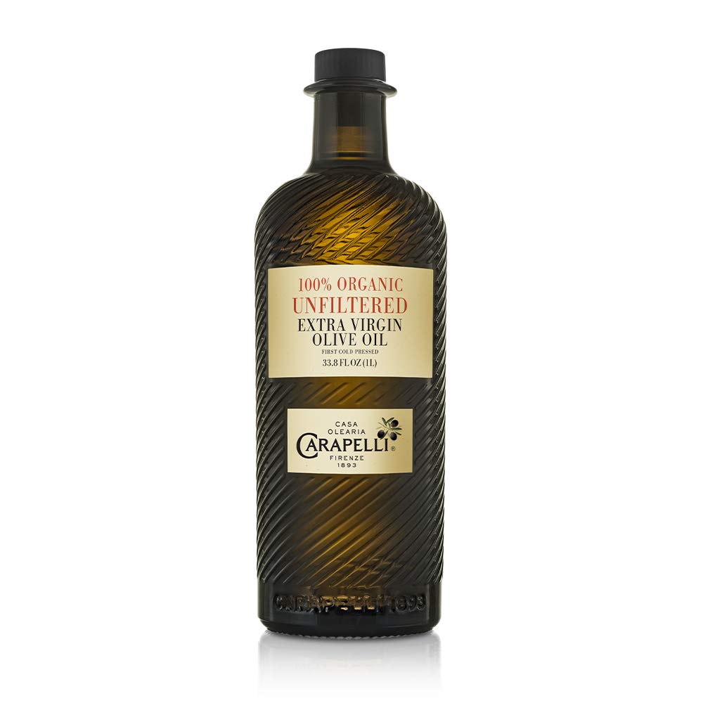 Carapelli - Organic Extra Virgin Olive Oil: Cold-Pressed Organic EVOO – 33.8 Fluid Ounces (1 Liter)