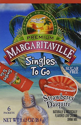 Margaritaville singles to go water drink mix - pina colada flavored, non-alcoholic powder sticks (6 boxes with 6 packets each - 36 total servings), 0.70 ounce (pack of 6)