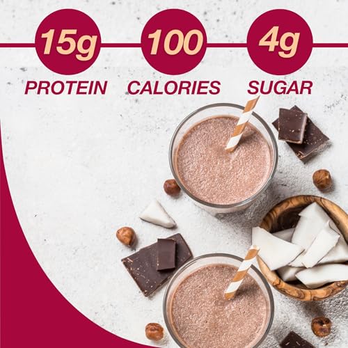 ProtiDIET Chocolate Protein Shake - Low Fat, High Protein Drink for a Healthy Active Lifestyle - Quick and Easy Preparation Chocolate Protein Drink - 7 pouches per box | 15g High Protein with Fiber, Low Carb Chocolate Shake, Low Sugar, Rich Cocoa Flavor…