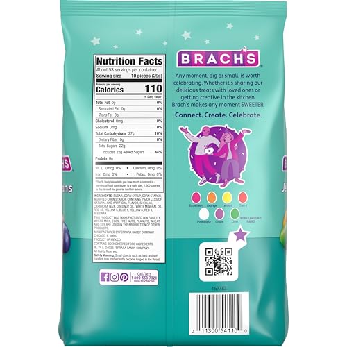 Brach's Classic Jelly Beans, Assorted Fruit Flavors, Bulk Bag, 54 oz, 2 Ct | Pineapple, lemon, lime, orange, strawberry, cherry, grape jelly beans, bulk, Easter, candy bowl, sharing