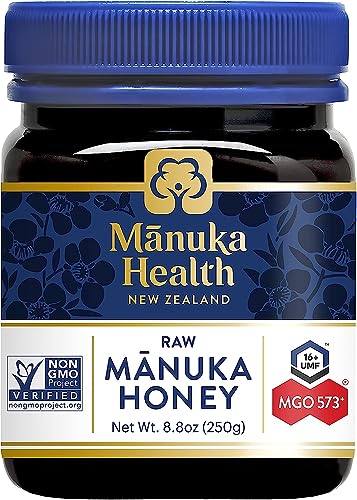 Manuka Health UMF 16+/MGO 573+ Manuka Honey (250g/8.8oz), Superfood, Authentic Raw Honey from New Zealand