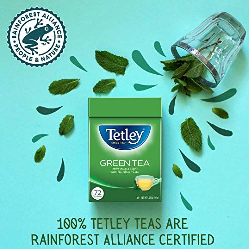 Tetley, Natural Black & Green Tea, 72 Count, Hot or Iced, Light, Refreshing Green Tea