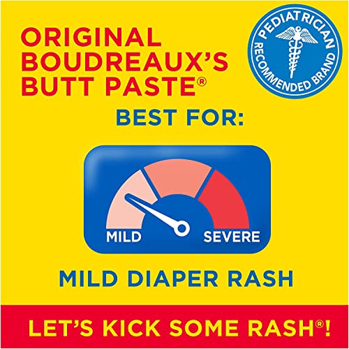 Boudreaux's Butt Paste Diaper Cream, Dermatologist-Tested Original Diaper Rash Cream for Daily Prevention and Relief, Baby Ointment, 2oz Tube