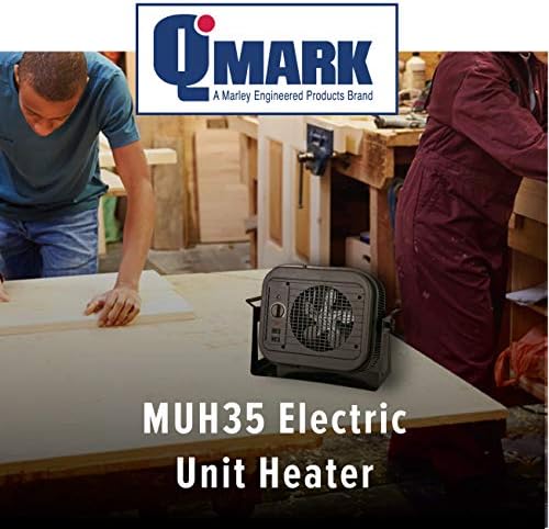 Qmark MUH35 Self-Contained Unit Heater with Mounting Bracket for Factories, Garages, Warehouses, and Schools, 5000 Watt, 240 Volt, Gray