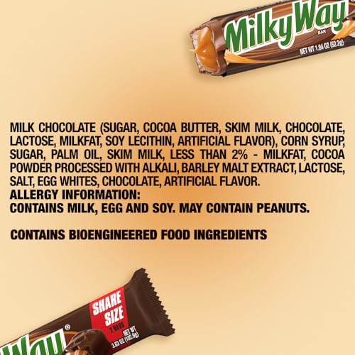 MILKY WAY Milk Chocolate Candy Bars Snacks, Bulk Candy Bars, 3.63 oz 24ct | Milk chocolate candy bars with caramel and nougat; bulk chocolate candy snacks, bulk candy bars, 3.63 oz share size