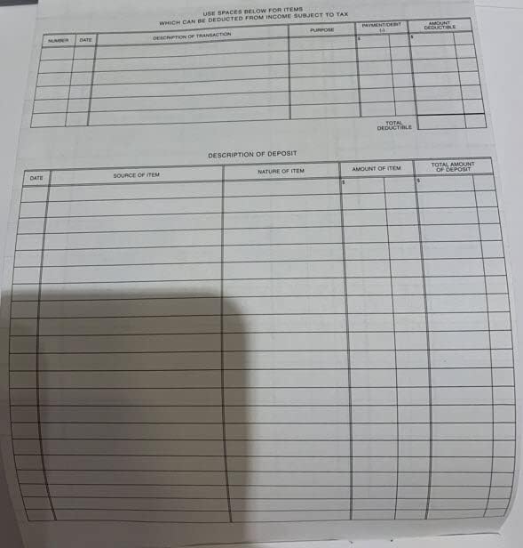 Secretary Deskbook Check Register - Size 6 3/8 x 8 1/4 - Quantity 1 Register
