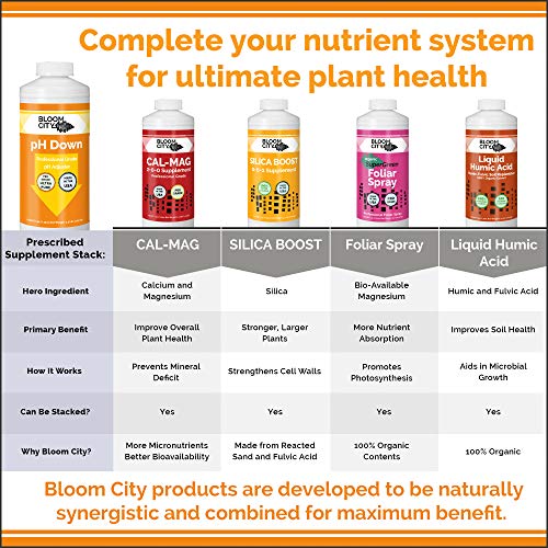 Bloom City pH Down – Liquid pH Adjuster, 32 oz | Supports Nutrient Uptake, For Soil or Hydro Grows, Compatible with all Nutrient Programs, Ideal for Indoor & Outdoor Gardens