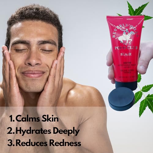 BHPC Blaze After Shave Balm for Men | Beverly Hills Polo Club Luxury Grooming | Spicy Woody Fresh Scent | Soothes