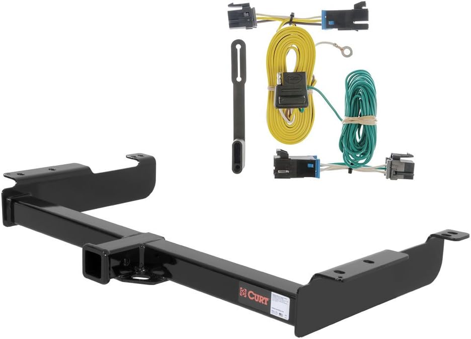 CURT Class 3 Trailer Hitch 2" Receiver with 4-Way Flat Output Custom Wiring Harness fits 2003-2026 Express/Savana (Excluding Cutaway Models)