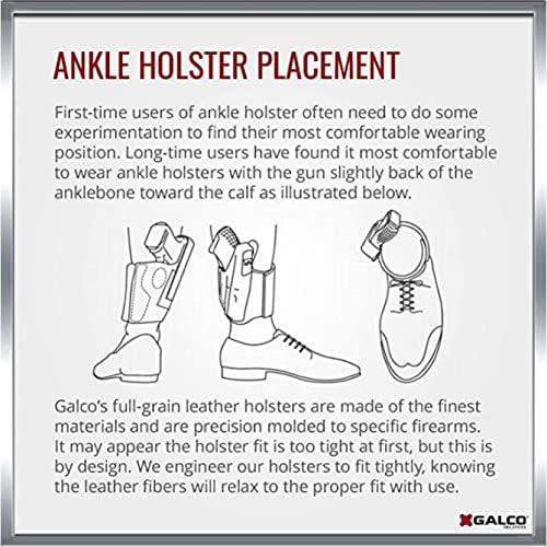 GALCO Ankle Glove Ankle Holster, S&W J Fr 640 Cent 2 1/8" .357, RH, Black (AG158B) | (AG158B)