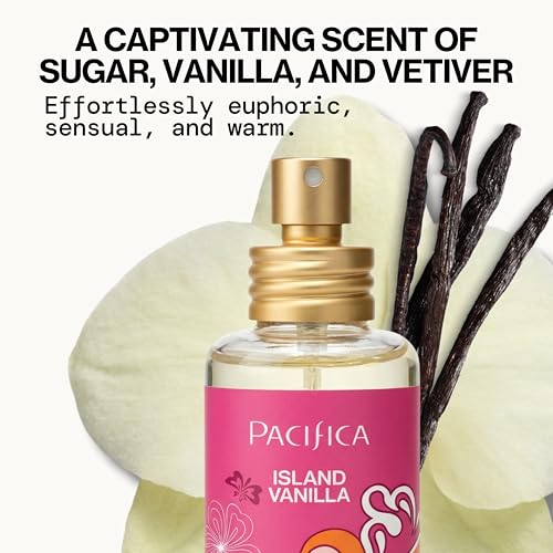 Pacifica Island Vanilla Perfume – Clean Vanilla Fragrance for Women - Warm Tropical Aroma - Long-Lasting Clean Beauty Non Toxic Scent