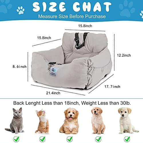 Aidou Dog car seat, Dog Booster seat for Small Medium Large Dogs Cats, pet Travel Booster seat, Dog Safety Car Seat with Storage