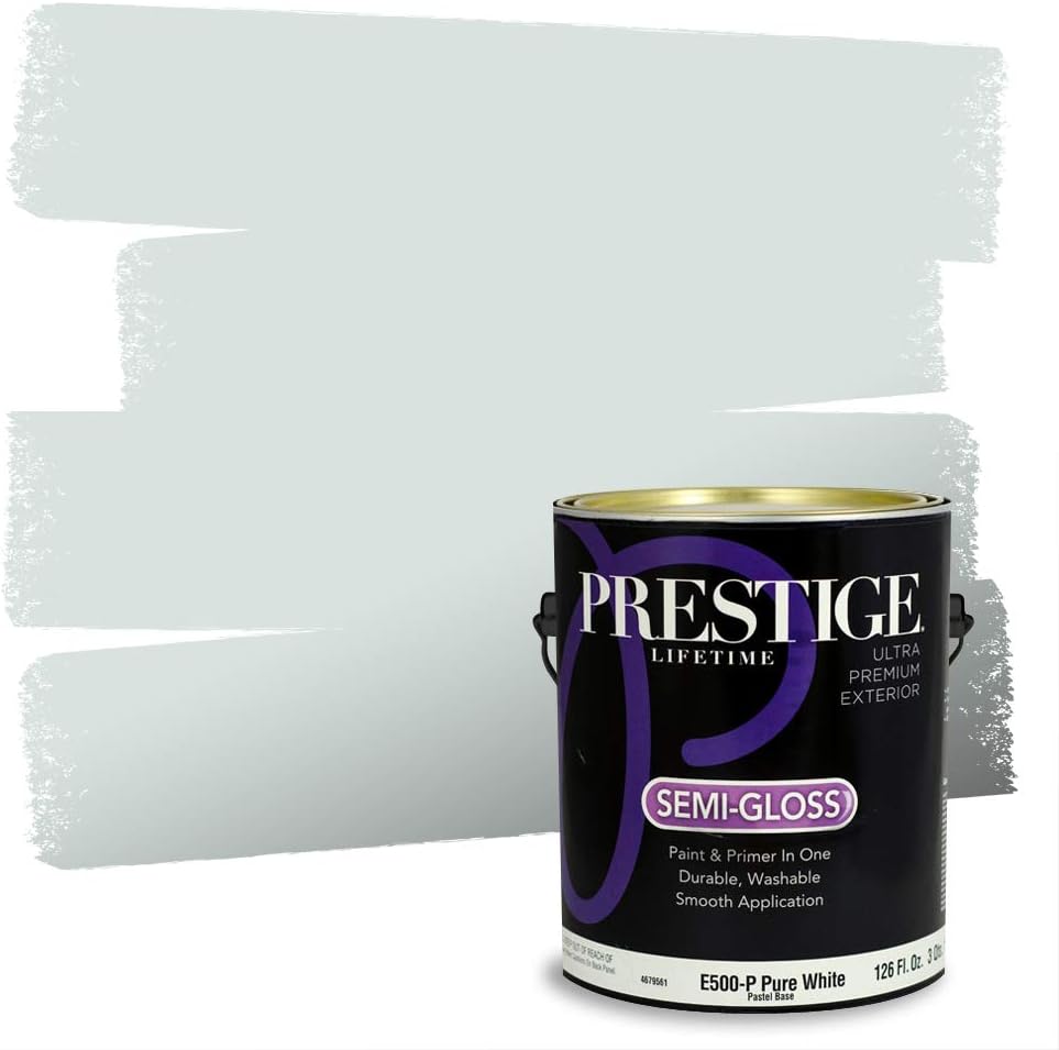 PRESTIGE Paints E100-T-SW6241 Exterior Paint and Primer in One, 1-Gallon, Flat, Comparable Match of Sherwin Williams Aleutian, 1 Gallon, SW18-Aleutian