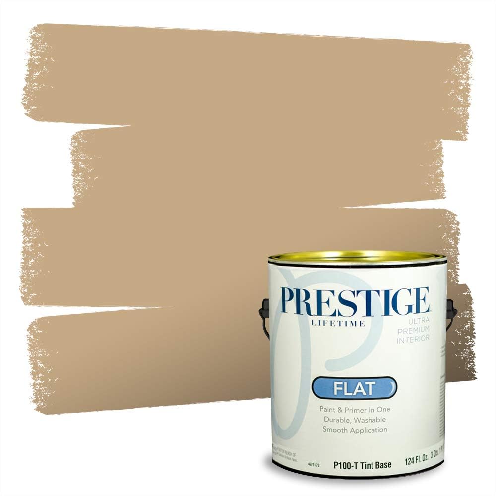 PRESTIGE Paints Exterior Paint and Primer In One, 1-Gallon, Satin, Comparable Match of Sherwin Williams* Relaxed Khaki*