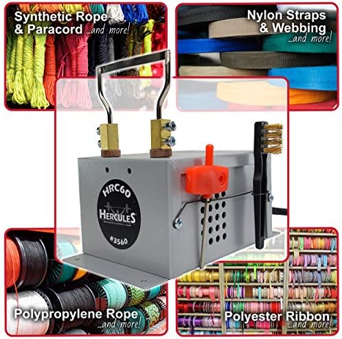 Hercules Hot Knife Rope Cutter - Electric Benchtop 60mm Thermal Cutting Blade for Braid Fabric Webbing Belting Ribbon & More - Hotknife Hot Wire